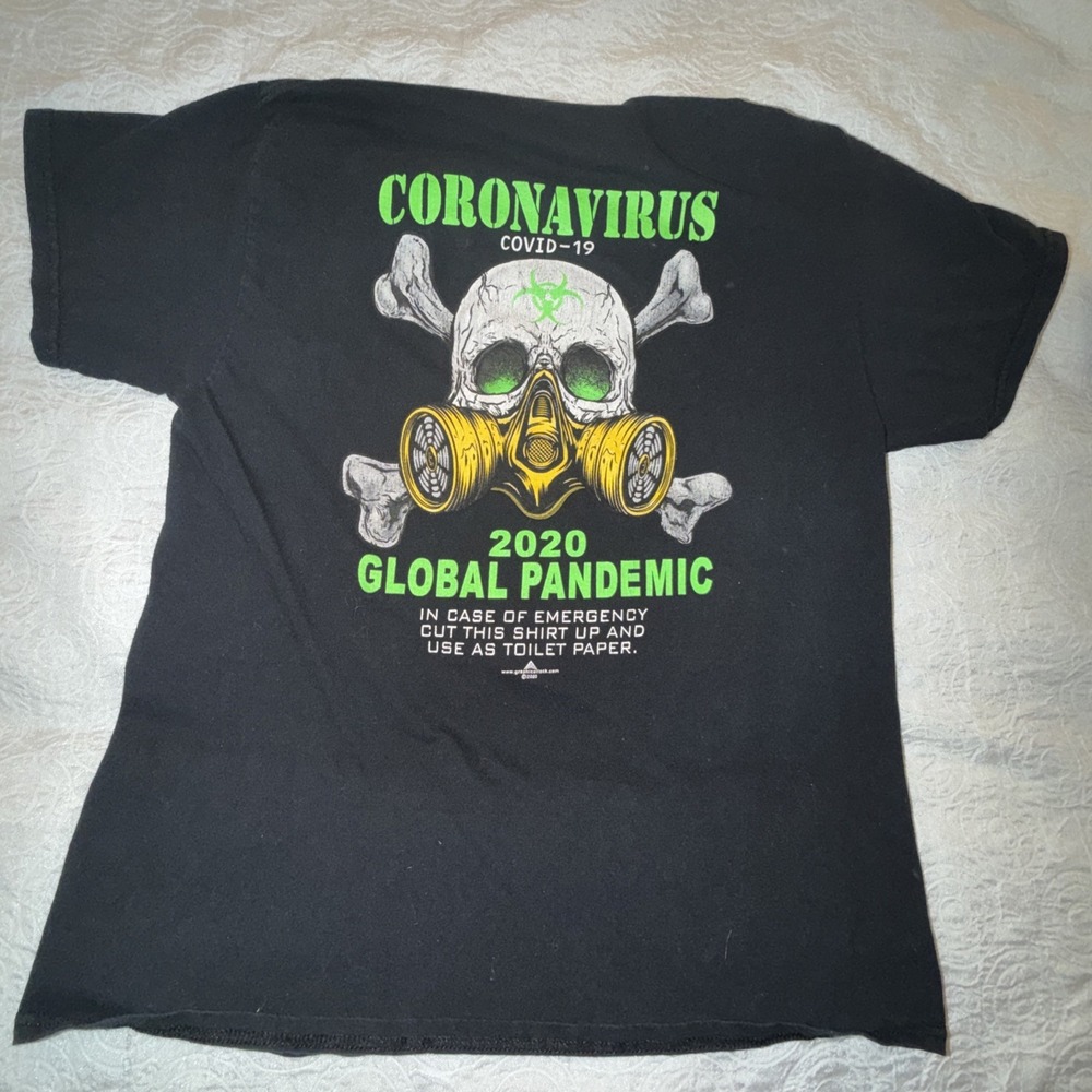 Coronavirus Pandemic Shirt Mens Large Skull‎ Gas Mask St Augustine Florida